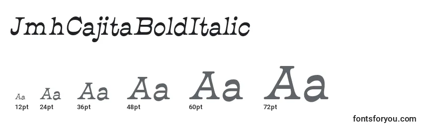 Размеры шрифта JmhCajitaBoldItalic