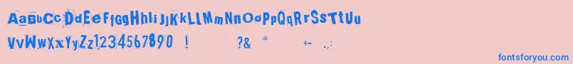 Broken ffy Font – Blue Fonts on Pink Background