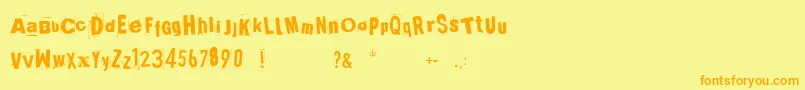 Broken ffy Font – Orange Fonts on Yellow Background