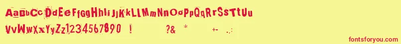 Broken ffy Font – Red Fonts on Yellow Background