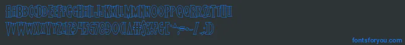 Wolfsbane2iiout Font – Blue Fonts on Black Background