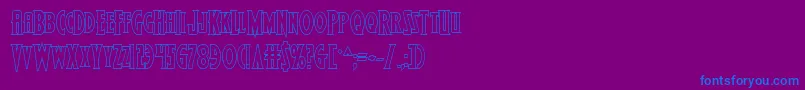 Шрифт Wolfsbane2iiout – синие шрифты на фиолетовом фоне