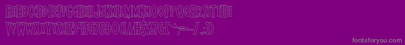 Wolfsbane2iiout-Schriftart – Graue Schriften auf violettem Hintergrund