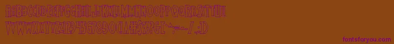 Wolfsbane2iiout-Schriftart – Violette Schriften auf braunem Hintergrund