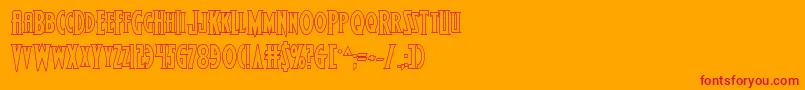 Wolfsbane2iiout Font – Red Fonts on Orange Background