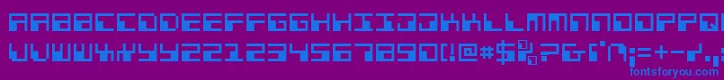 フォントPhaserbank – 紫色の背景に青い文字