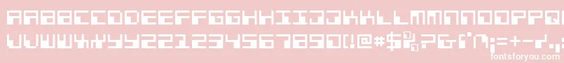 Phaserbank-fontti – valkoiset fontit vaaleanpunaisella taustalla