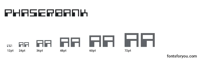 Размеры шрифта Phaserbank