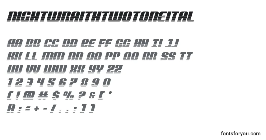 Шрифт Nightwraithtwotoneital – алфавит, цифры, специальные символы