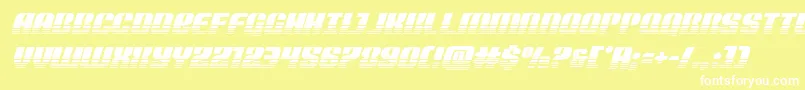 Nightwraithtwotoneital-Schriftart – Weiße Schriften auf gelbem Hintergrund