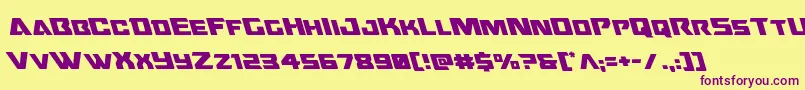 Oceanicdriftleft Font – Purple Fonts on Yellow Background