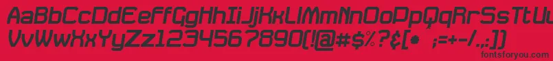 フォントDavilleSlanted – 赤い背景に黒い文字