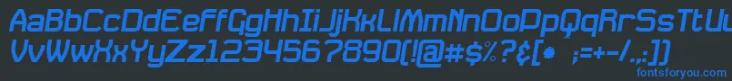 DavilleSlanted Font – Blue Fonts on Black Background