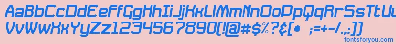 DavilleSlanted Font – Blue Fonts on Pink Background