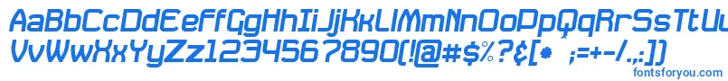 DavilleSlanted-Schriftart – Blaue Schriften auf weißem Hintergrund