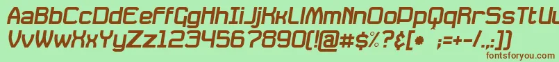 DavilleSlanted Font – Brown Fonts on Green Background