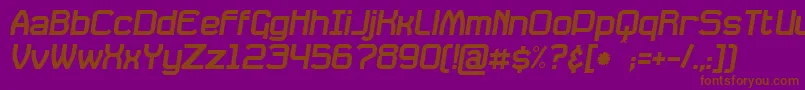 DavilleSlanted Font – Brown Fonts on Purple Background