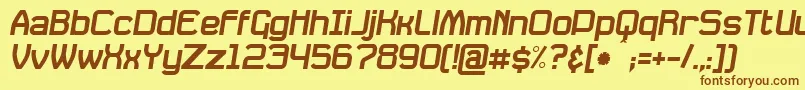 DavilleSlanted-fontti – ruskeat fontit keltaisella taustalla
