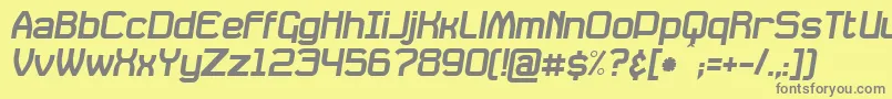 DavilleSlanted-fontti – harmaat kirjasimet keltaisella taustalla