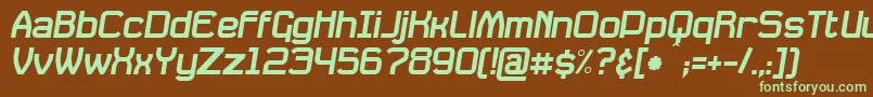 DavilleSlanted Font – Green Fonts on Brown Background