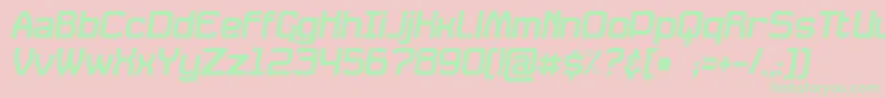 DavilleSlanted Font – Green Fonts on Pink Background