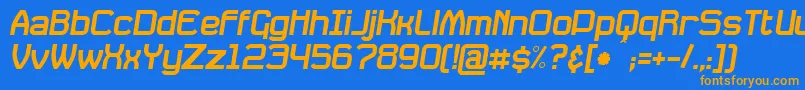 DavilleSlanted Font – Orange Fonts on Blue Background