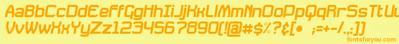 DavilleSlanted Font – Orange Fonts on Yellow Background