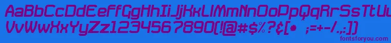 DavilleSlanted-Schriftart – Violette Schriften auf blauem Hintergrund