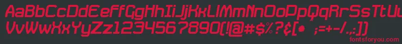 フォントDavilleSlanted – 黒い背景に赤い文字