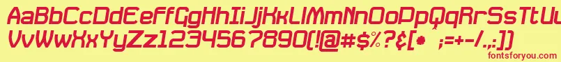 DavilleSlanted Font – Red Fonts on Yellow Background