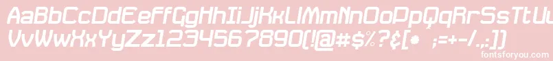 DavilleSlanted-fontti – valkoiset fontit vaaleanpunaisella taustalla