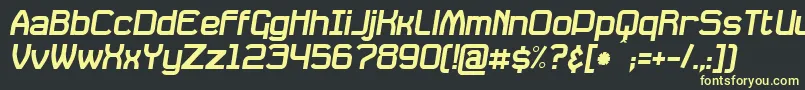 DavilleSlanted-fontti – keltaiset fontit mustalla taustalla
