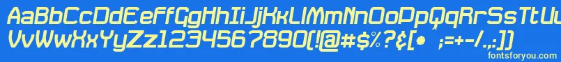 Шрифт DavilleSlanted – жёлтые шрифты на синем фоне