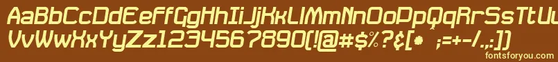 DavilleSlanted Font – Yellow Fonts on Brown Background