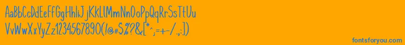 Komixcon Font – Blue Fonts on Orange Background