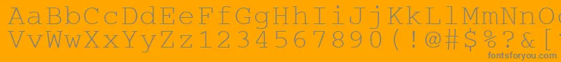 Cougepla-Schriftart – Graue Schriften auf orangefarbenem Hintergrund