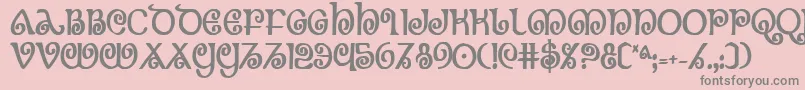 フォントTheshirebc – ピンクの背景に灰色の文字