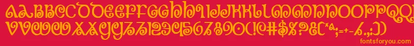 Theshirebc Font – Orange Fonts on Red Background