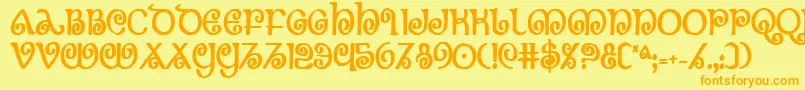 Theshirebc Font – Orange Fonts on Yellow Background