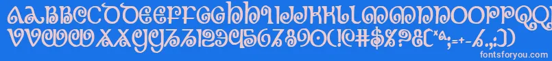 Шрифт Theshirebc – розовые шрифты на синем фоне