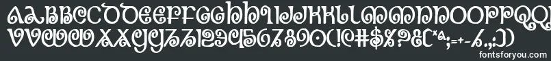 Шрифт Theshirebc – белые шрифты на чёрном фоне