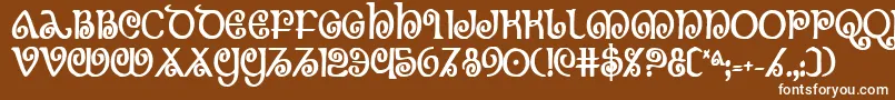 フォントTheshirebc – 茶色の背景に白い文字