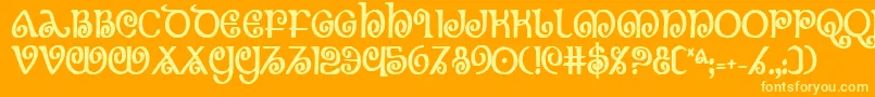 Theshirebc Font – Yellow Fonts on Orange Background