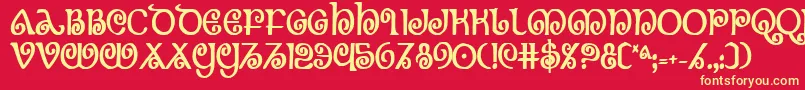 Theshirebc Font – Yellow Fonts on Red Background