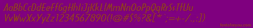 ArcanebroadItalic Font – Brown Fonts on Purple Background