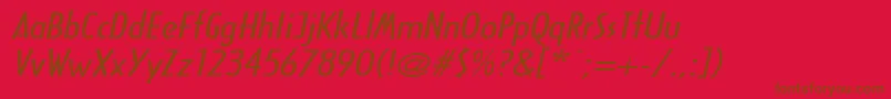 ArcanebroadItalic Font – Brown Fonts on Red Background