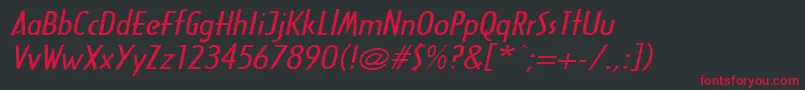 ArcanebroadItalic Font – Red Fonts on Black Background