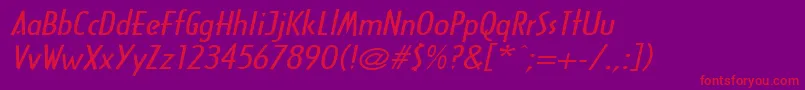 fuente ArcanebroadItalic – Fuentes Rojas Sobre Fondo Morado