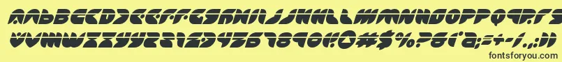 Czcionka Puffangellaserital – czarne czcionki na żółtym tle