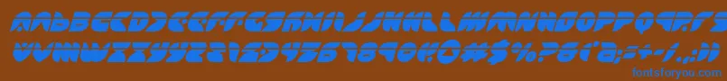 Puffangellaserital Font – Blue Fonts on Brown Background